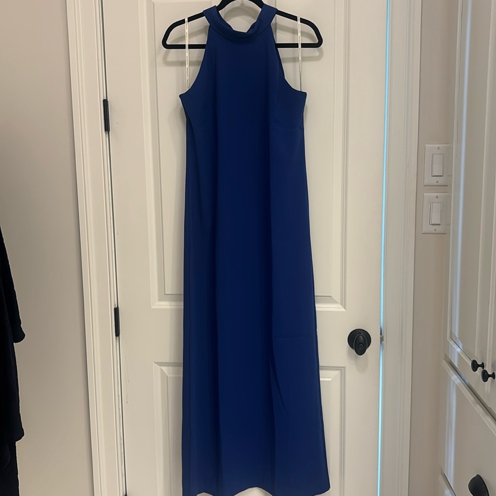 NWT LILLY PULITZER BLUE MED ALARIC HALTER MAXI DRESS